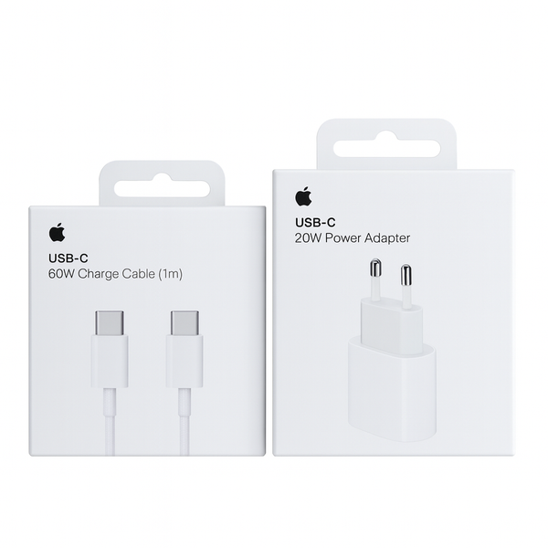 מטען קיר Apple USB-C 20W + כבל Type-C באורך 1 מטר