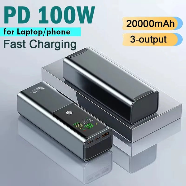 סוללת גיבוי HT-K81 – קיבולת 20,000mAh, טעינה מהירה 100W ותצוגה דיגיטלית חכמה