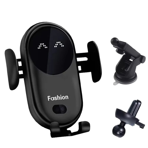 מחזיק טלפון לרכב עם טעינה אלחוטית ונעילה מתקדמת