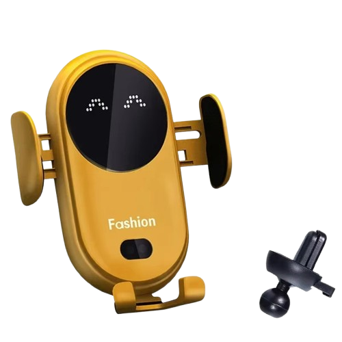 מחזיק טלפון לרכב עם טעינה אלחוטית ונעילה מתקדמת